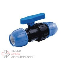 Кран ПЭ шаровой компрессионный Ду32 Ру16 РосТурПласт