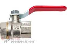 Кран шаровой РосТурПласт ручка рычаг латунь внутренняя/внутренняя резьба 1/2" PN25 никель
