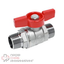 Кран шаровой Giacomini R253D, 3/4 НН, ручка-бабочка красная, хромированный