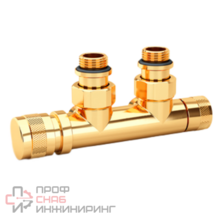 Узел нижнего подключения SR Rubinetterie Tondera угловой 1/2"х3/4"Е золото левый