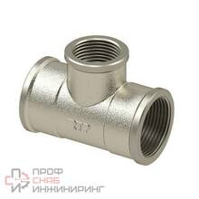 Тройник латунный переходной Ду25х20х25 м/м никель РосТурПласт 25201