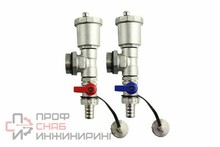 Воздухоотводчик + тройник коллекторный 1" + сливной кран (пара) TIM