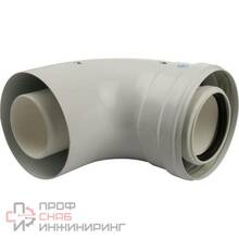 Элемент дымохода конденсационный Stoutугол 90° D60/100 м/п с инспекционным окном PP-FE