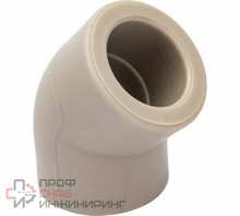 Угольник PPR РОСТУРПЛАСТ PN25 45 градусов D32 мм