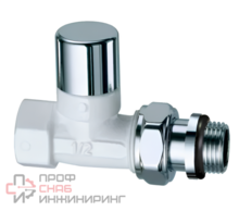 Вентиль запорный прямой FAR, серебро/белая эмаль, 1/2"ВР, EPDM