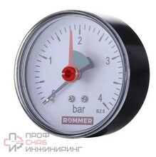 Манометр аксиальный ROMMER, 63 мм , 0...10 бар, 1/4