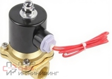 Клапан электромагнитный DN.ru VS100-ET-NC-220VAC 1/2" Ду15 Ру10, соленоидный двухходовой, корпус - латунь, уплотнение - EPDM, резьбовой, нормально-закрытый, прямого действия, катушка - 220В