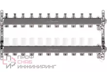 Блок коллекторный OKSELER с регулировочными клапанами, c дренажным краном и краном Маевского. 11 вых.,1x3/4E