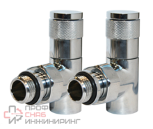 Набор дизайн-вентилей Royal Thermo PIANO, угловой хром 1/2