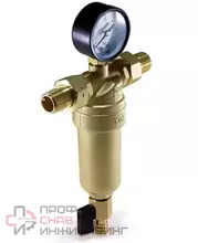 Фильтр промывной TIM 1 с манометром (корпус прозрачный, для хол. воды)