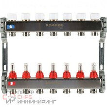Коллектор ROMMER из нержавеющей стали с расходомерами 7 выходов