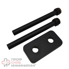 Комплект декоративных трубок SR Rubinetterie с резьбой (50 мм) 15х1/2х L150 черный матовый