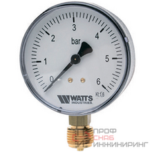 Манометр (0-10бар.) "Watts" F+R200 Ф63мм. 1/4"НР