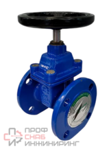 Задвижка чугунная обрезиненная (РВЗ) 30ч39р Ду 400 Ру10 откр.гайка (тип МЗВ)