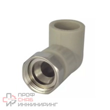 Угольник PP-R серый комбинированный Дн20х3/4" нак/г VALFEX 10138120Г