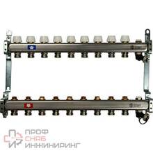 Коллектор с запорными клапанами Stout 1х3/4 на 9 выходов