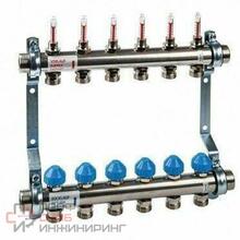 Коллектор Watts HKV 2013A-VA 1"х3/4" 12 вых., c термостат. клапанами, с расходомерами, сталь нерж.,