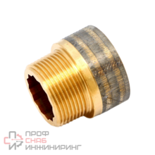 Удлинитель, Viega, 1 1/4"x25 мм, R-резьба, Rp-резьба, комплектация-внутренний многогранник, бронзовый, модель 3525