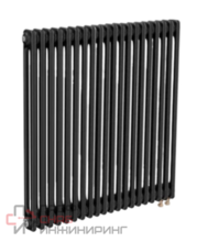 Трубчатый радиатор ТЕПЛОФОРТ двухтрубный, габаритная высота секции 575 мм (межосевое расстояние 500мм)  20 секций, нижнее подключение ½”, термовставка, цвет черный матт