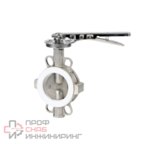 Затвор дисковый поворотный GENEBRE 2104 12 DN100 PN10, корпус - CF8M (AISI316)  диск - CF8M (AISI316)  уплотнение - PTFE, М/Ф, рукоятка, шток 14мм