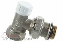 Вентиль обратный угловой быстрого монтажа Uni-Fitt НВ 1/2" с разъёмным соединением, никелированный