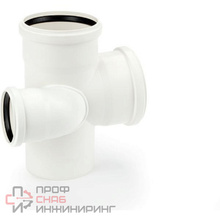 Крестовина, 87°, 110, 75, 110, PP (полипропилен)  разнопроходная с увеличенным проходом справа