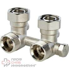 Узел нижнего подключения радиатора Stout SVH-0001-000020 угловой с регулируемым байпасом 3/4"