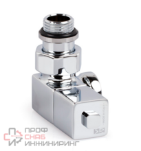 Вентиль вертикального подключения SR Rubinetterie правый, серия Esedra 1/2", цвет никель матовый