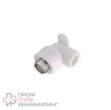 Угольник PP-R белый комбинированный Дн20х1/2" НР с креплением PRO VALFEX 10121020-PRO