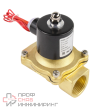 Клапан электромагнитный DN.ru VS100-VT-NC-220VAC 1 1/4" Ду32 Ру10, соленоидный двухходовой, корпус - латунь, уплотнение - Viton, резьбовой, нормально-закрытый, прямого действия, катушка - 220В