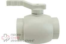 Кран шаровой РосТурПласт PP-R полный проход 63 серый