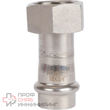 Переходник с накидной гайкой Rommer ВПр-ВР 18х3/4 из нержавеющей стали