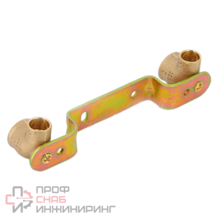 VIEGA Водорозетка двойная, пайка 15x1/2", межосевое, бронза, на рельефной планке из оцинкованной стали, модель 94476.0, 101091