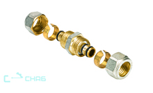 Муфта 20-20, Henco A, 2, обжим-обжим, латунь 2-2020A