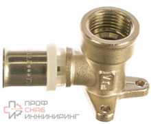 Пресс-фитинг – угольник Valtec VTM.254.N.001604 с креплением (водорозетка)
