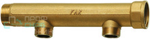 Коллектор FAR 1" с 2 отводами 1/2" 100мм