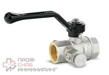 Кран шаровой латунный LD Pride ВВ 1/2" с дренажным вентилем (заглушка 1/4")  ручка