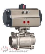 Кран шаровой приварка VDN DN100 AISI316 с пневмоприводом одностороннего действия