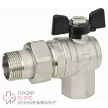 Кран с разъемным соединением угловой НВ 1' бабочка Bugatti OREGON серия 594 полный проход