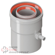 Начальный участок ROMMER 90 градусов 60/100 хомут в комплекте и втулка D60 L-50