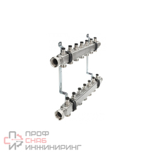 Коллектор с запорными вентилями в сборе, 1"х3/4"Ek, 6 контуров TECE