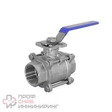 Кран шаровой муфтовый под привод нержавеющий Newkey (3PC)  AISI316 DN32 (1_1/4")  (CF8M)  PN64