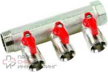 Коллектор Henco с шаровыми кранами под евроконус VB060503-ROOD