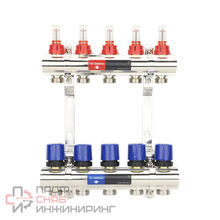Коллекторные группы из латуни с расходомерами и регулирующими клапанами Varmega VM15405