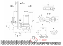 Канализационный насос Wellmix 65GNWQ 25-15-2.2 NE (2200Вт, 3х380В, кабель 8м) с режущим механизмом
