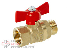 Кран шаровой латунный для воды Галлоп СТАНДАРТ мод. 231 DN15 ВН PN40 бабочка