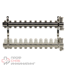 Блок коллекторный Kromwell с термостатическими вставками и запорными клапанами 1"x3/4"x11