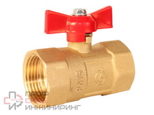 Кран шаровой латунный 1 г/г ПРАКТИК Галлоп бабочка