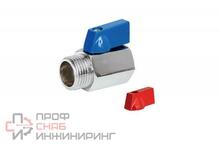 Кран шаровой мини TIM 1/2 гш хромированный (красные и синие ручки)