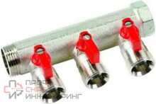 Коллектор Henco с шаровыми кранами под евроконус VB060503-ROOD